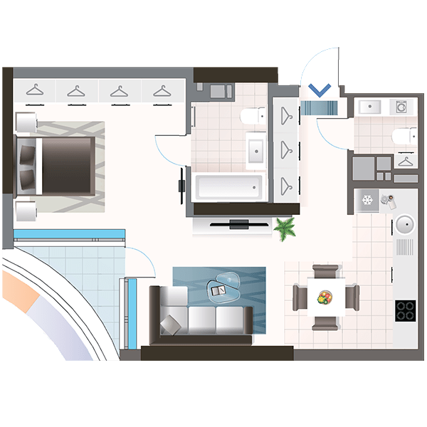 1-комнатная 55.42 м² в ЖК Oasis от 44 000 грн/м², Киев