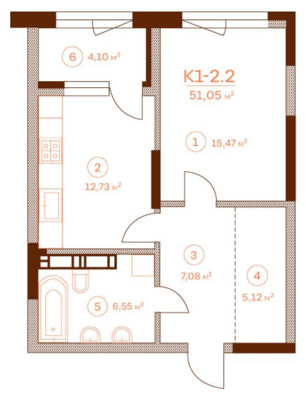 1-кімнатна 51.05 м² в ЖК Stanford від 65 450 грн/м², Київ