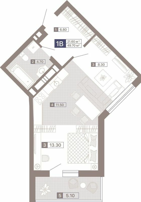1-комнатная 49.7 м² в ЖК Лукьяновский каскад от 2 385 308 грн/м², Киев