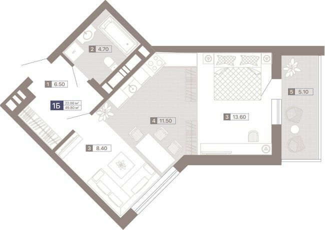 1-кімнатна 49.8 м² в ЖК Лук'янівський каскад від 43 650 грн/м², Київ