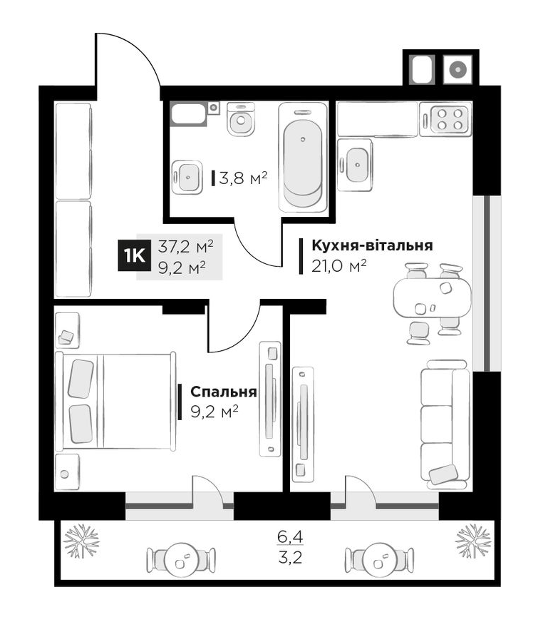 1-комнатная 37.2 м² в ЖК SILENT PARK от 26 900 грн/м², Львов