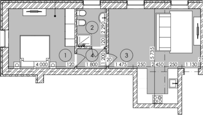 1-комнатная 45.98 м² в КД FAMILY BOTANIQ GARDEN от 34 100 грн/м², с. Лесники