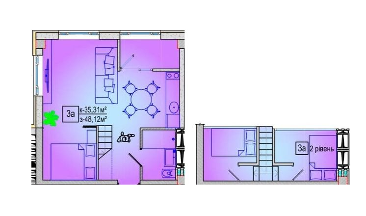 Двухуровневая 48.12 м² в ЖК Центр от 49 550 грн/м², Харьков