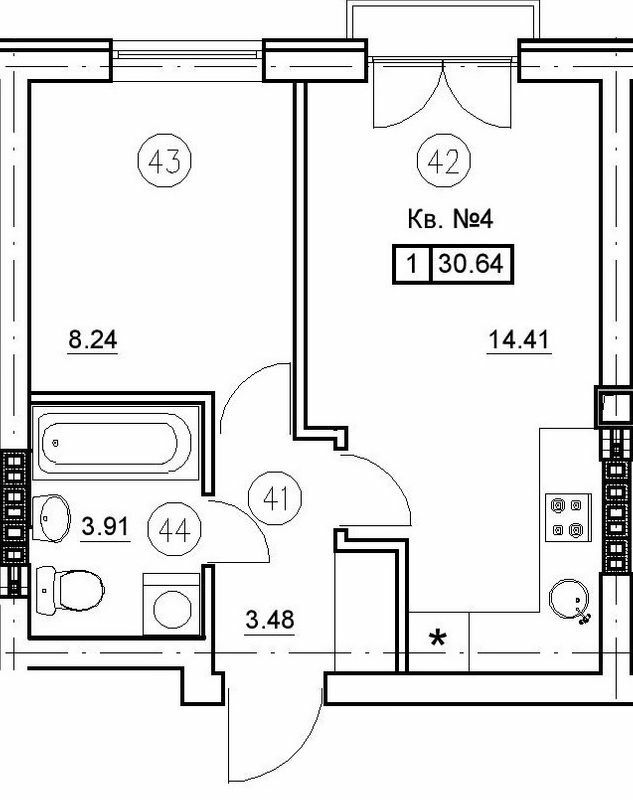 1-кімнатна 30.64 м² в ЖК Комфортне містечко від 16 800 грн/м², с. Святопетрівське