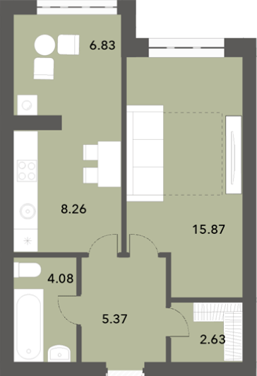 1-кімнатна 43.02 м² в ЖК Софіївські Липки від 39 000 грн/м², с. Софіївська Борщагівка
