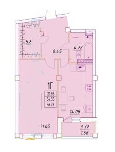 1-кімнатна 56.23 м² в ЖК Дім Потоцького від 36 250 грн/м², Одеса