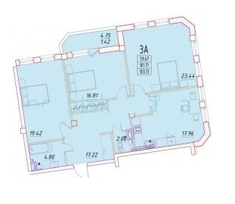 3-кімнатна 103.13 м² в ЖК Дім Потоцького від 47 400 грн/м², Одеса