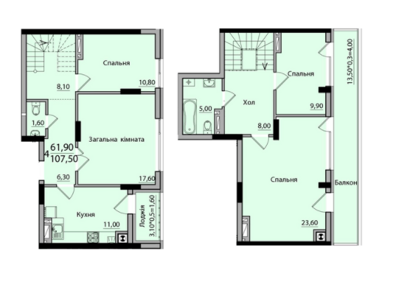 Двухуровневая 107.5 м² в ЖК Панорама от 18 200 грн/м², Черновцы