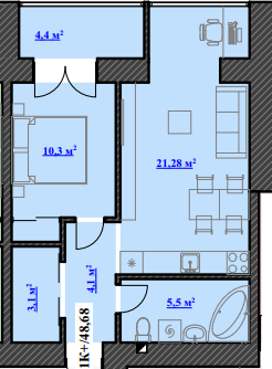 1-комнатная 48.68 м² в ЖК Ювілейний от 11 200 грн/м², Ивано-Франковск