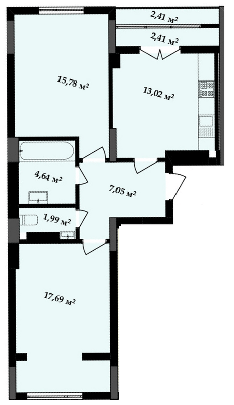 2-кімнатна 64.99 м² в ЖК Імперія від 16 000 грн/м², Івано-Франківськ