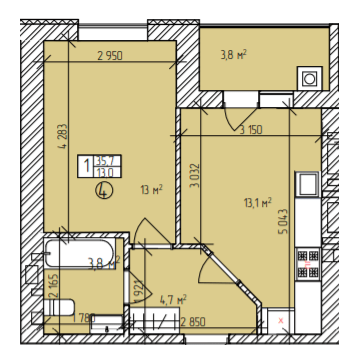 1-комнатная 35.7 м² в ЖК Автобиография от 14 200 грн/м², Хмельницкий