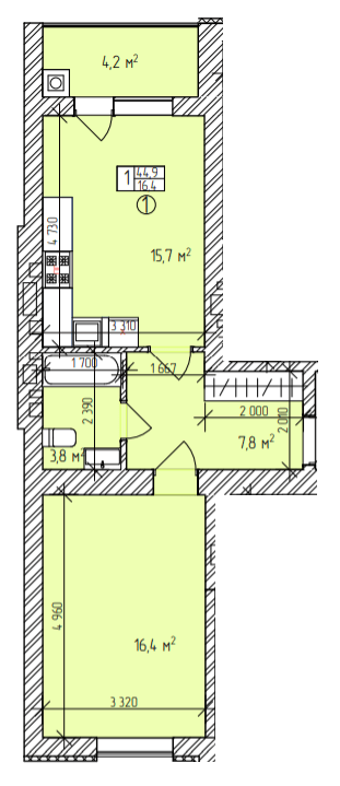 1-комнатная 44.9 м² в ЖК Автобиография от 14 200 грн/м², Хмельницкий