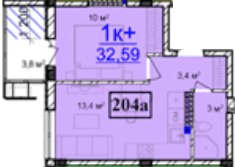 1-кімнатна 32.59 м² в ЖК Маріїнський від 15 000 грн/м², смт Великодолинське