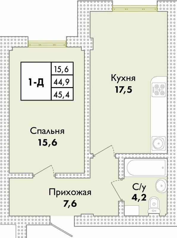 1-кімнатна 45.4 м² в ЖК Парк Совіньон від 21 900 грн/м², смт Таїрове