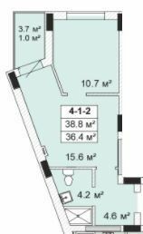1-кімнатна 38.8 м² в ЖК SMART City-2 від 21 300 грн/м², Одеса