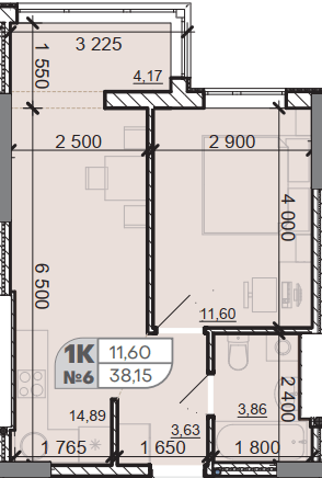 1-кімнатна 38.15 м² в ЖК Акварель-8 від 21 150 грн/м², с. Лиманка