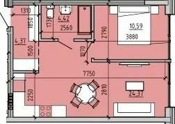 1-кімнатна 42.72 м² в ЖК Простір на 9-й Фонтана від 33 800 грн/м², Одеса