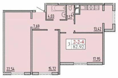 3-кімнатна 82.92 м² в ЖК П'ятдесят восьма Перлина від 24 050 грн/м², Одеса