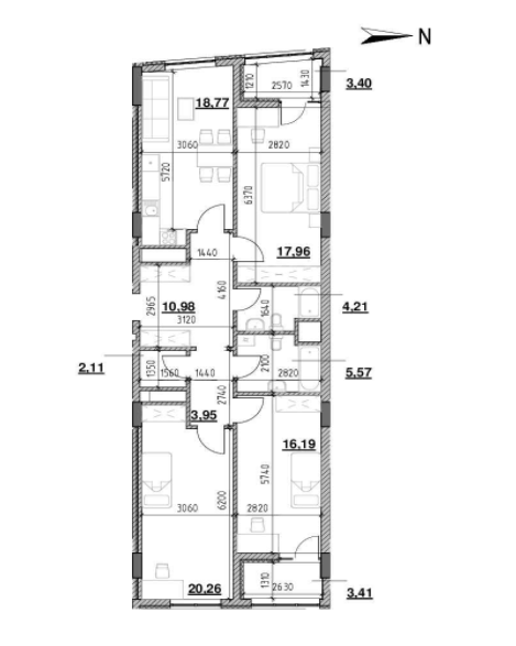 3-комнатная 106.81 м² в ЖК Голоські кручі от 27 274 грн/м², Львов