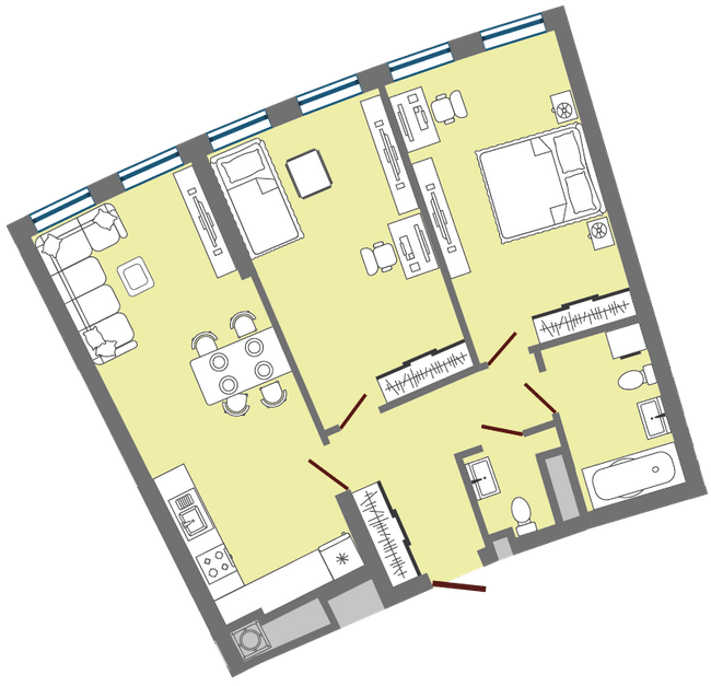2-комнатная 69.65 м² в ЖК Greenville Park Lviv от 31 900 грн/м², Львов