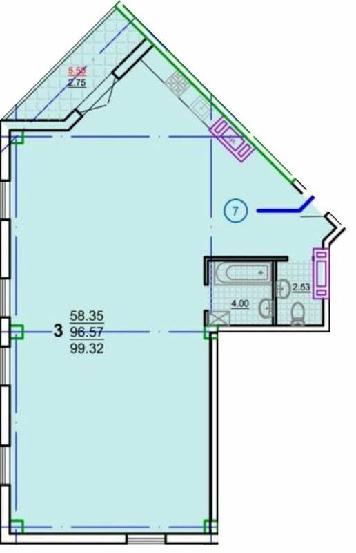 3-комнатная 99.32 м² в ЖК the first capital residence от 57 200 грн/м², Харьков