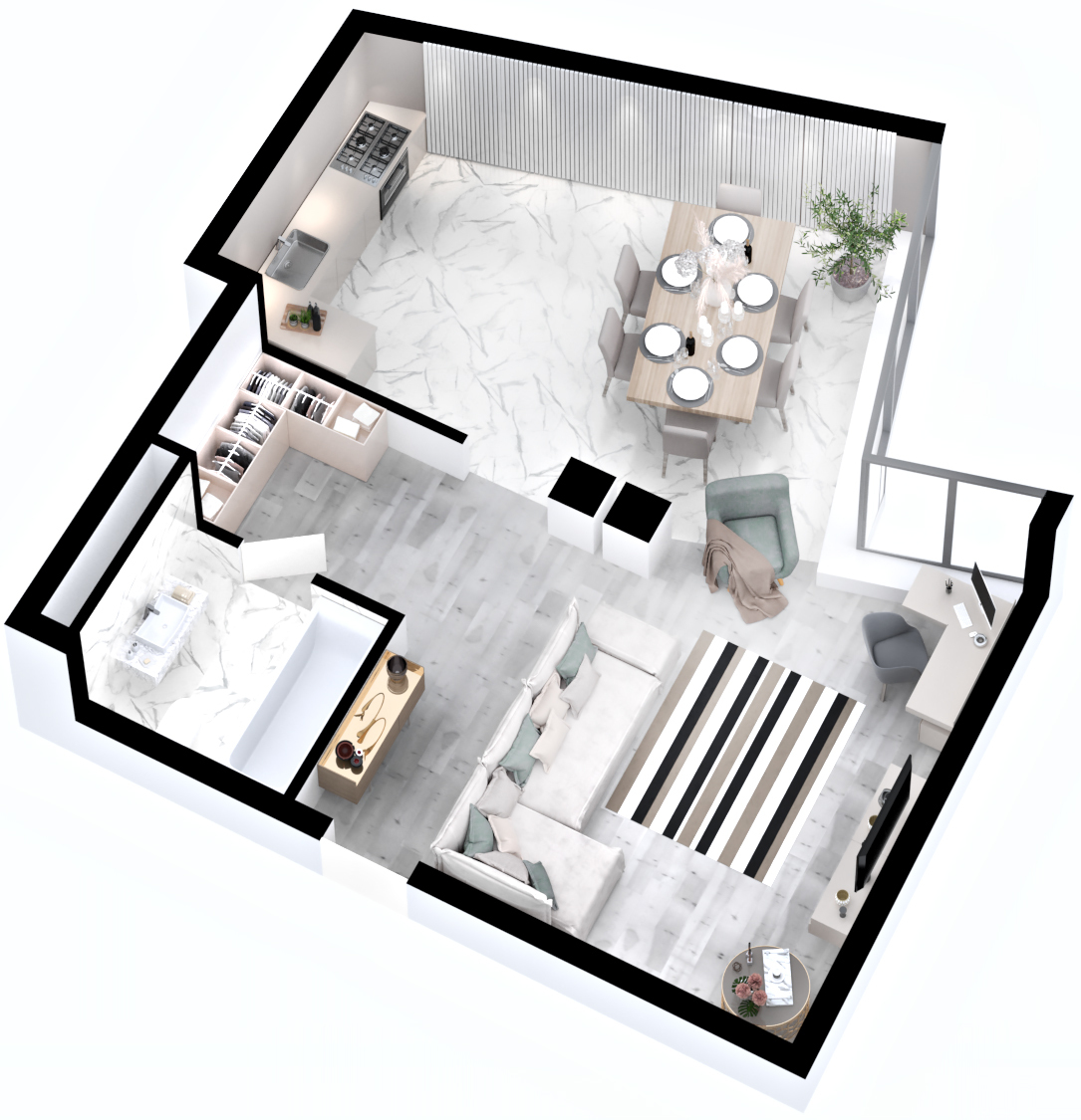 1-комнатная 53.94 м² в ЖК RYBALSKY от 60 625 грн/м², Киев
