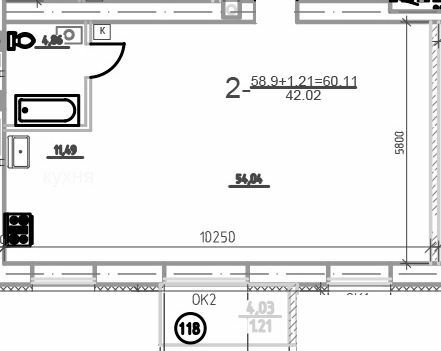 2-комнатная 60.11 м² в ЖК Слобожанская Слобода от 21 000 грн/м², пгт Слобожанское
