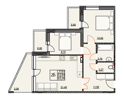 2-комнатная 65.36 м² в ЖК River Port от 42 000 грн/м², г. Ирпень