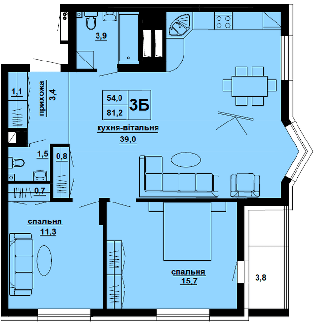 2-комнатная 81.2 м² в ЖК Варшавський мікрорайон от 16 300 грн/м², Тернополь