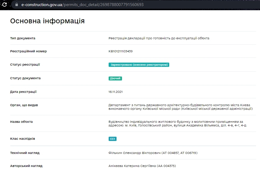 Сертифікат про готовність 5 дом, ЖК Власна квартира