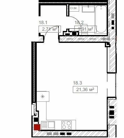 1-кімнатна 27.98 м² в ЖК FreeDom від 23 000 грн/м², смт Гостомель