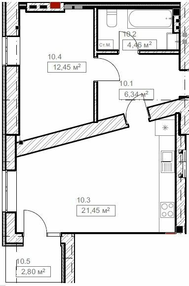 1-кімнатна 47.5 м² в ЖК FreeDom від 23 000 грн/м², смт Гостомель