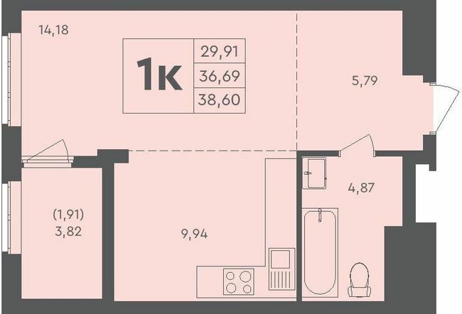 1-кімнатна 38.6 м² в ЖК Scandia від 21 500 грн/м², м. Бровари