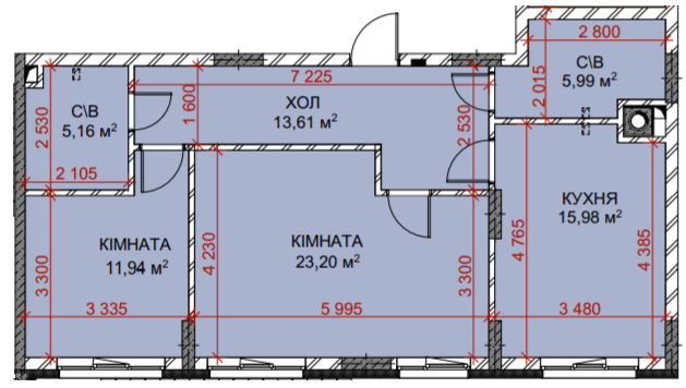 2-кімнатна 75.88 м² в ЖК Riverside від 31 000 грн/м², с. Погреби