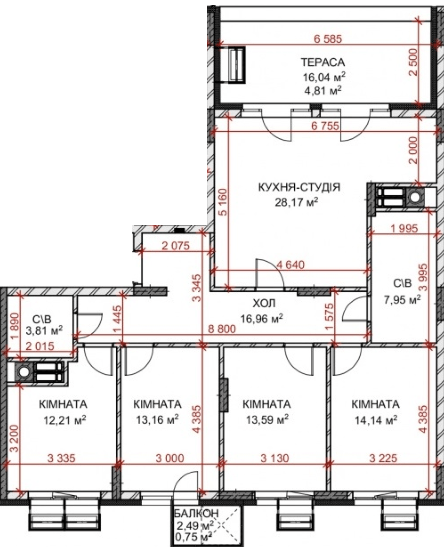 4-кімнатна 128.52 м² в ЖК Riverside від 33 950 грн/м², с. Погреби