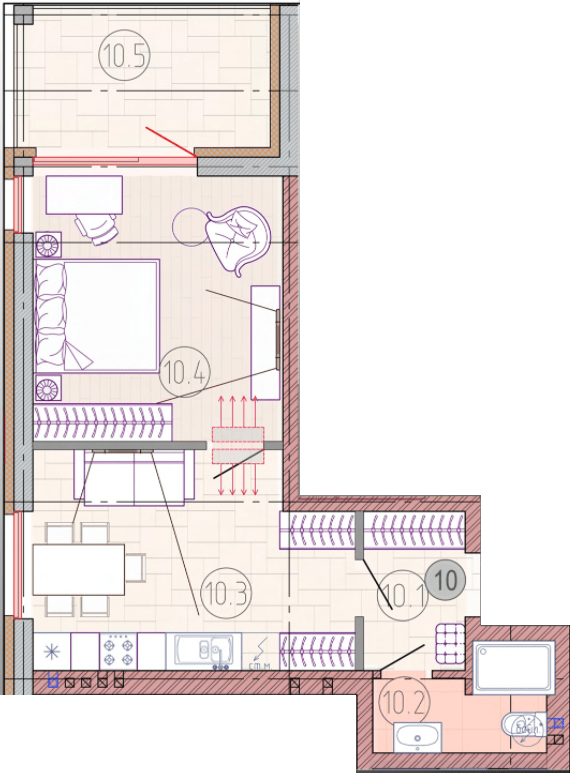 1-кімнатна 50.53 м² в ЖК Садовий від 20 400 грн/м², с. Хотянівка