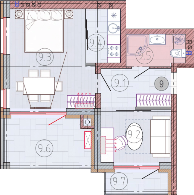 2-кімнатна 51.26 м² в ЖК Садовий від 20 400 грн/м², с. Хотянівка