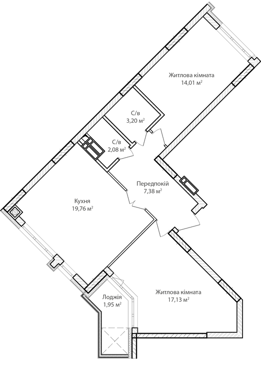 2-кімнатна 65.51 м² в ЖК Синергія Сіті від 24 200 грн/м², м. Ірпінь
