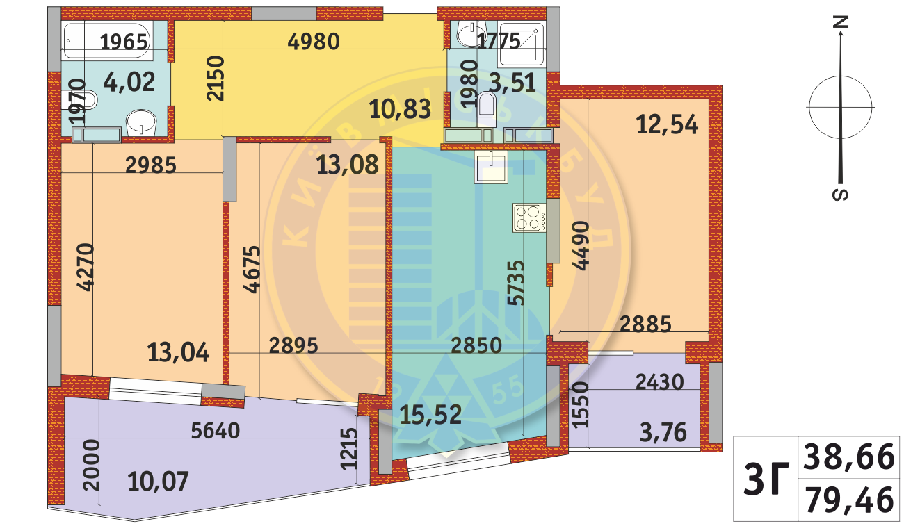 3-кімнатна 79.46 м² в ЖК Італійський квартал 2 від 28 512 грн/м², Київ