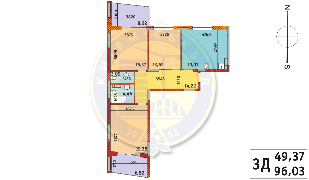 3-кімнатна 96.03 м² в ЖК Італійський квартал 2 від 28 512 грн/м², Київ