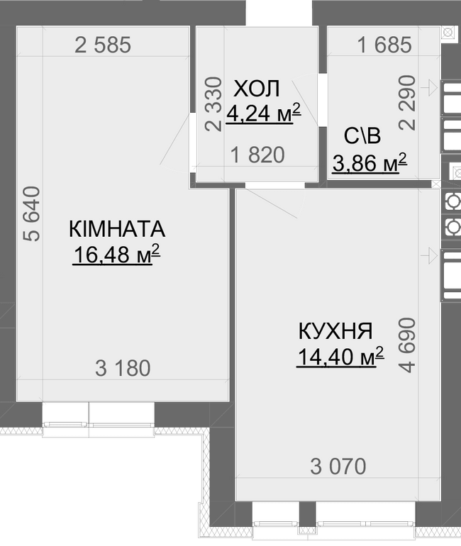1-кімнатна 38.98 м² в ЖК Найкращий квартал-2 від 26 200 грн/м², смт Гостомель