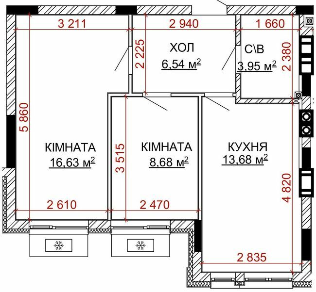 2-кімнатна 49.48 м² в ЖК Найкращий квартал-2 від 23 400 грн/м², смт Гостомель
