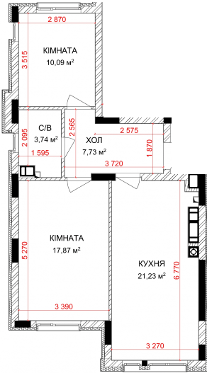 2-кімнатна 60.66 м² в ЖК Найкращий квартал-2 від 23 400 грн/м², смт Гостомель