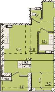 1-кімнатна 41.71 м² в ЖК Сіті Парк від 19 850 грн/м², Одеса