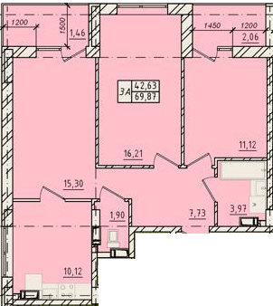 3-комнатная 69.87 м² в ЖК Сити Парк от 19 300 грн/м², Одесса