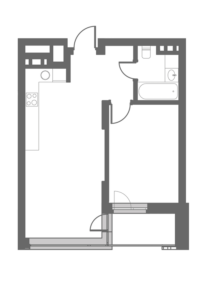 1-кімнатна 47.4 м² в ЖК Ріхерт & Парк від 59 400 грн/м², Київ
