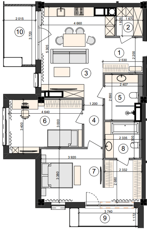 2-комнатная 86.84 м² в ЖК Shatilov Park от 42 100 грн/м², Харьков