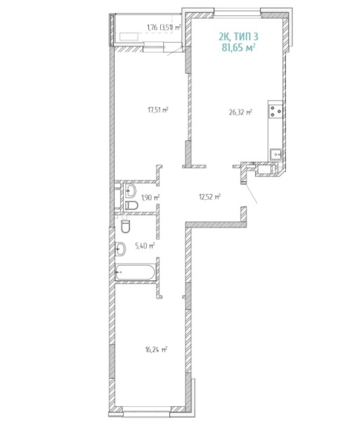 2-кімнатна 81.65 м² в ЖК Krona Park II від 26 623 грн/м², м. Бровари