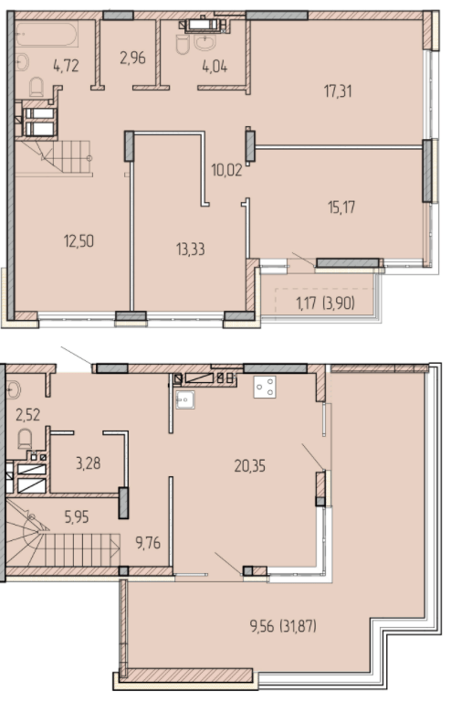 Дворівнева 132.62 м² в ЖК Krona Park II від 25 459 грн/м², м. Бровари