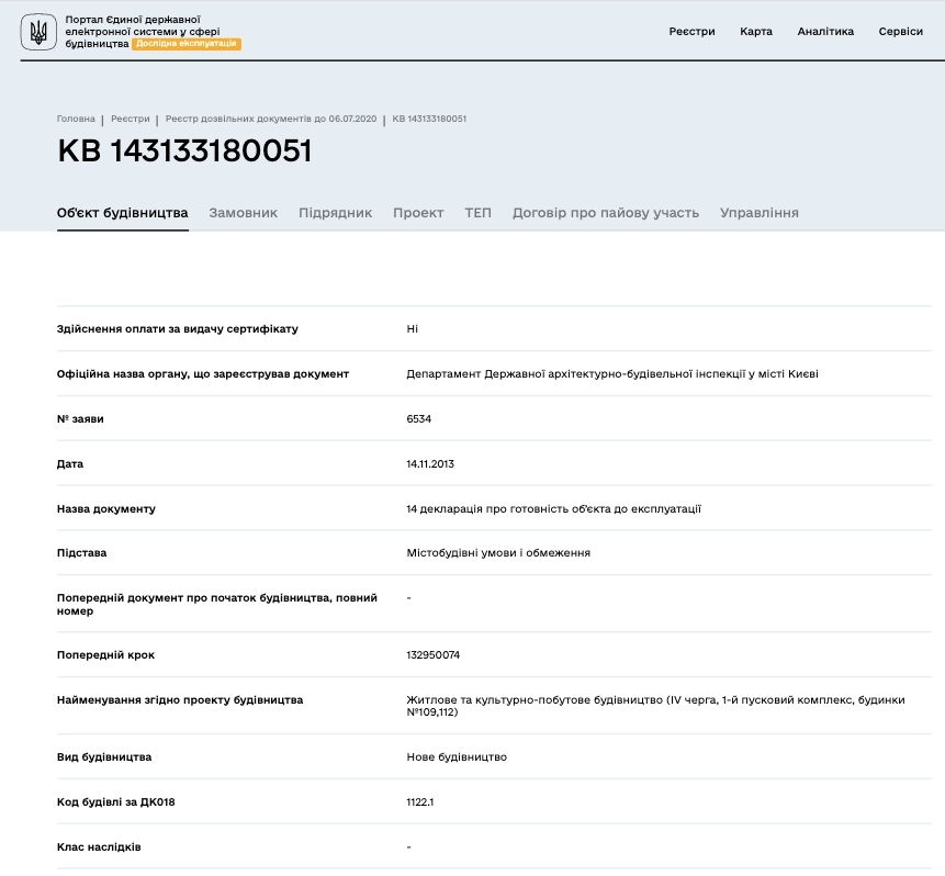 Сертификат о готовности Метрологическая 109, ЖК Кришталевi джерела